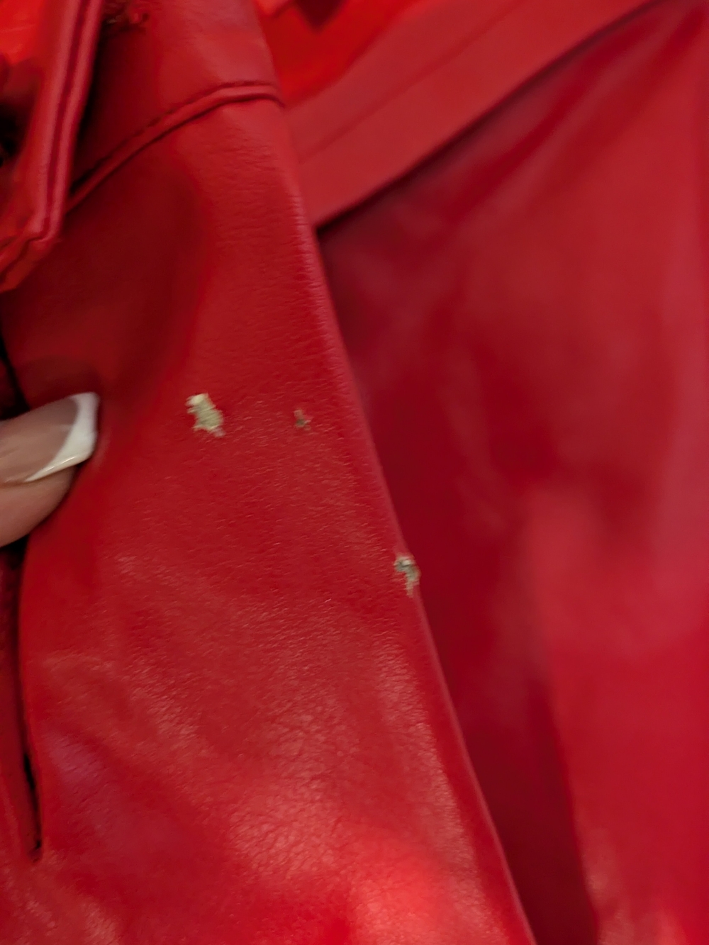 Ronny Kobo Collection Red Faux-Leather Belted Trench Jumpsuit - Picture 6 of 8